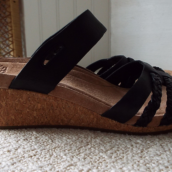 UGG Black Leather Wedges w/Removable Straps - Picture 8 of 8